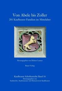 Blaues Buch mit dem Titel: "Von Abele bis Zoller". Auf dem Cover ist ein Wappen mit einem goldenen Löwen.